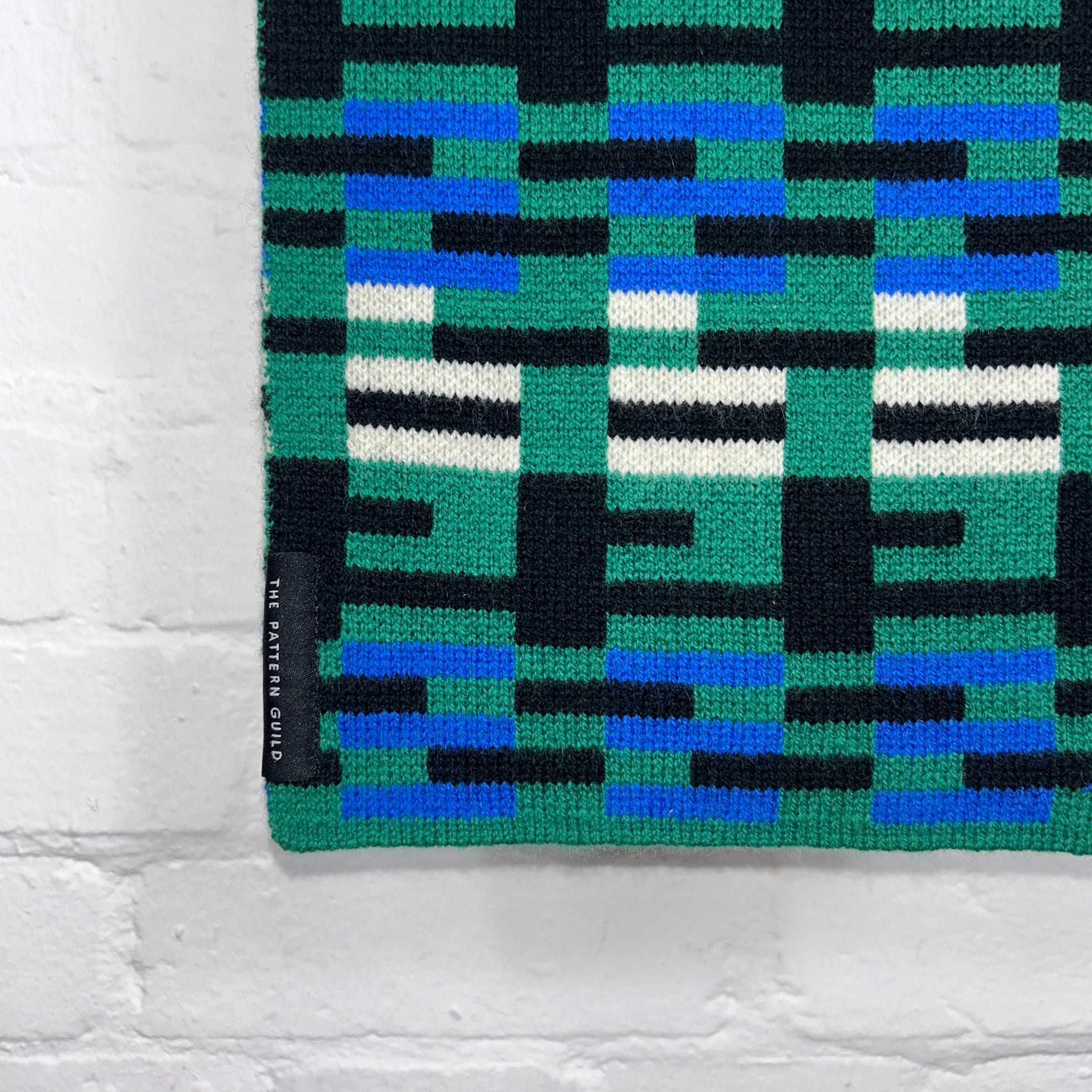 Anni Pattern Scarf Green and Blue