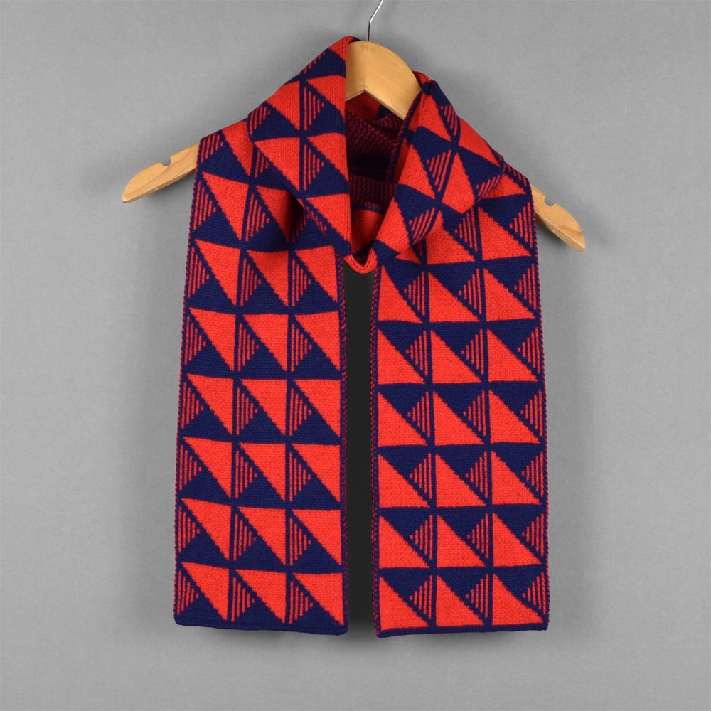 Pockets Pattern Scarf Red/Navy