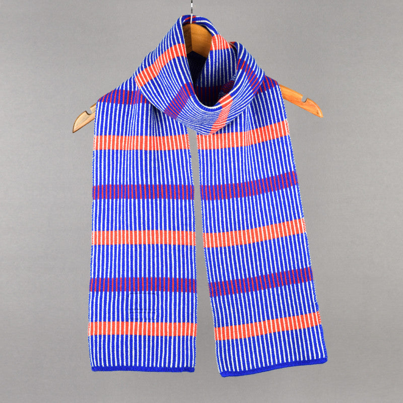 Stripes Pattern Scarf Red and Blue