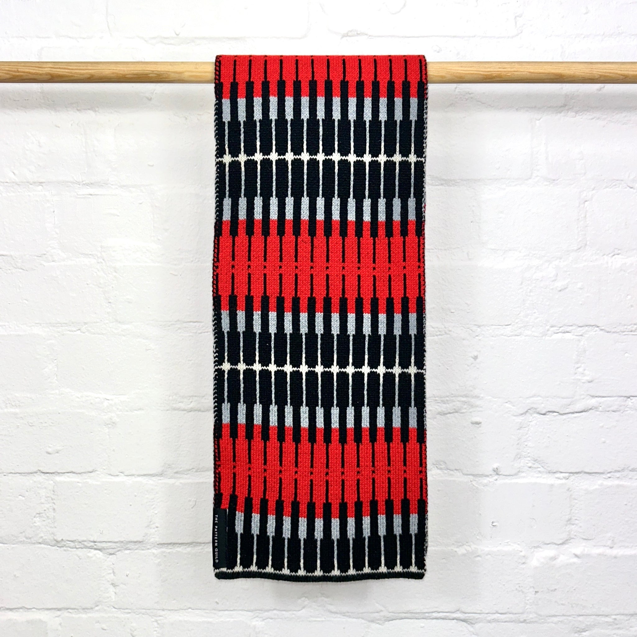 Volta Pattern Scarf Red and Black