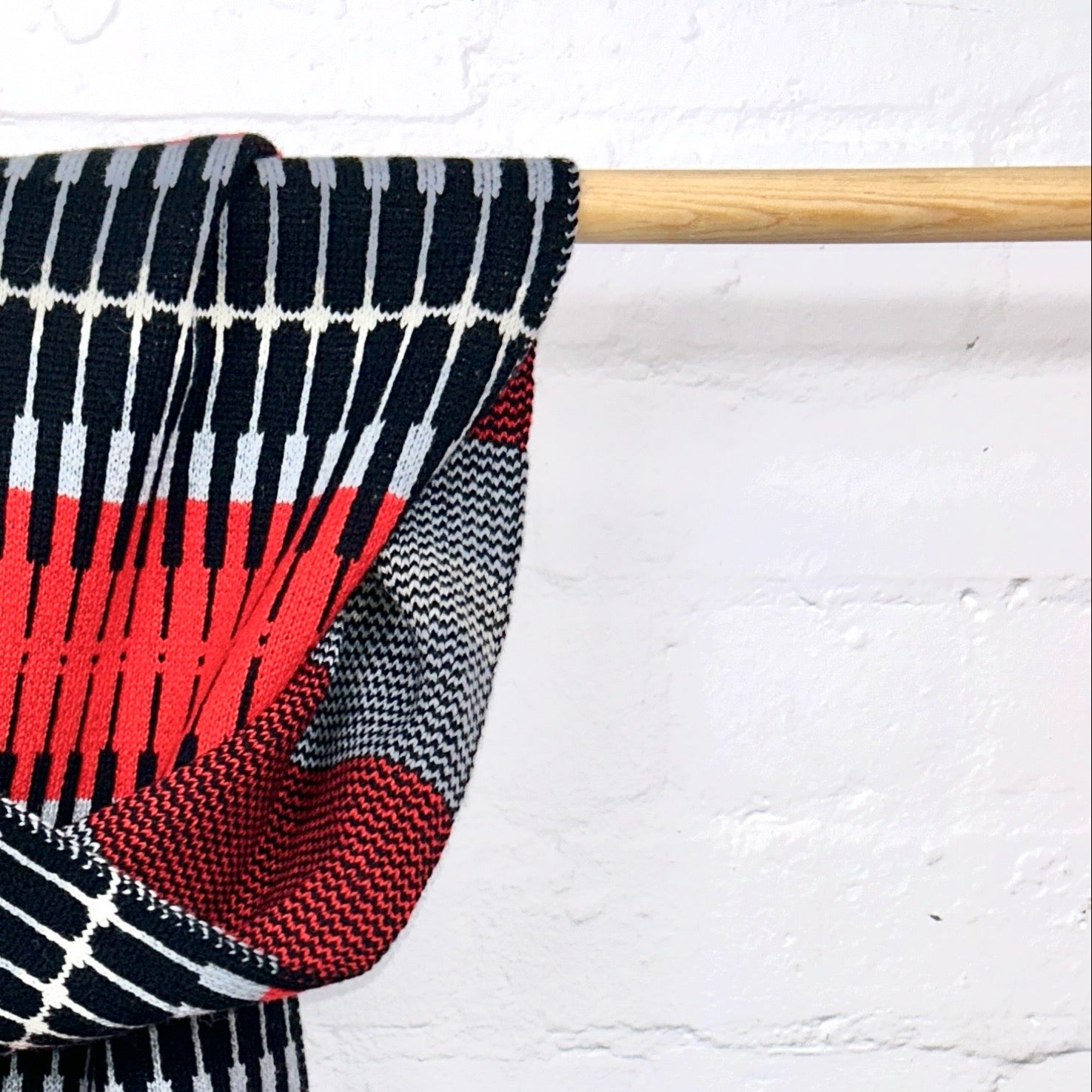 Volta Pattern Scarf Red and Black