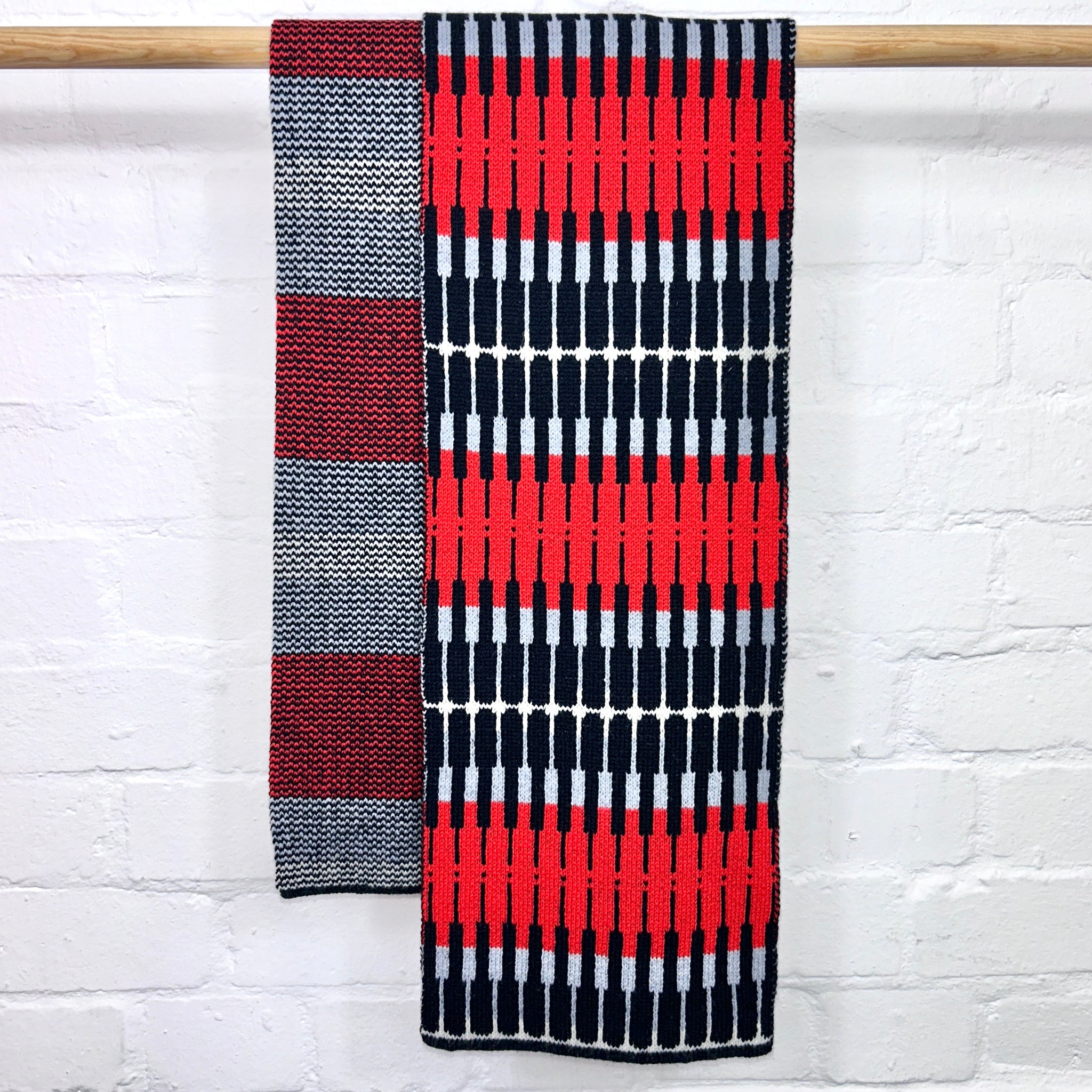 Volta Pattern Scarf Red and Black