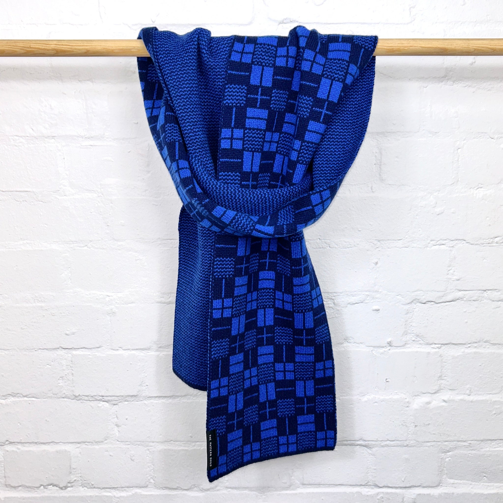 Binary Pattern Scarf Navy and Blue