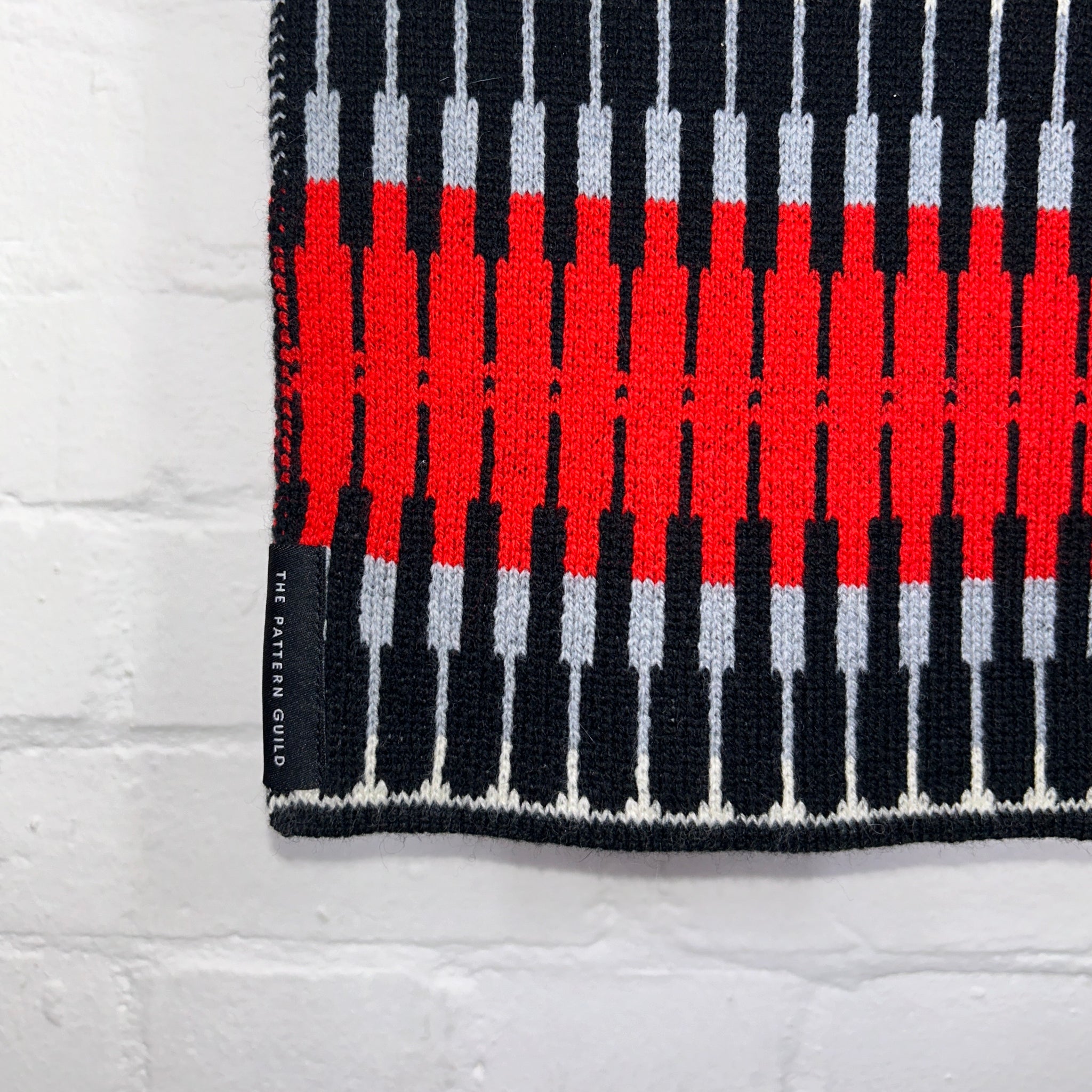 Volta Pattern Scarf Red and Black