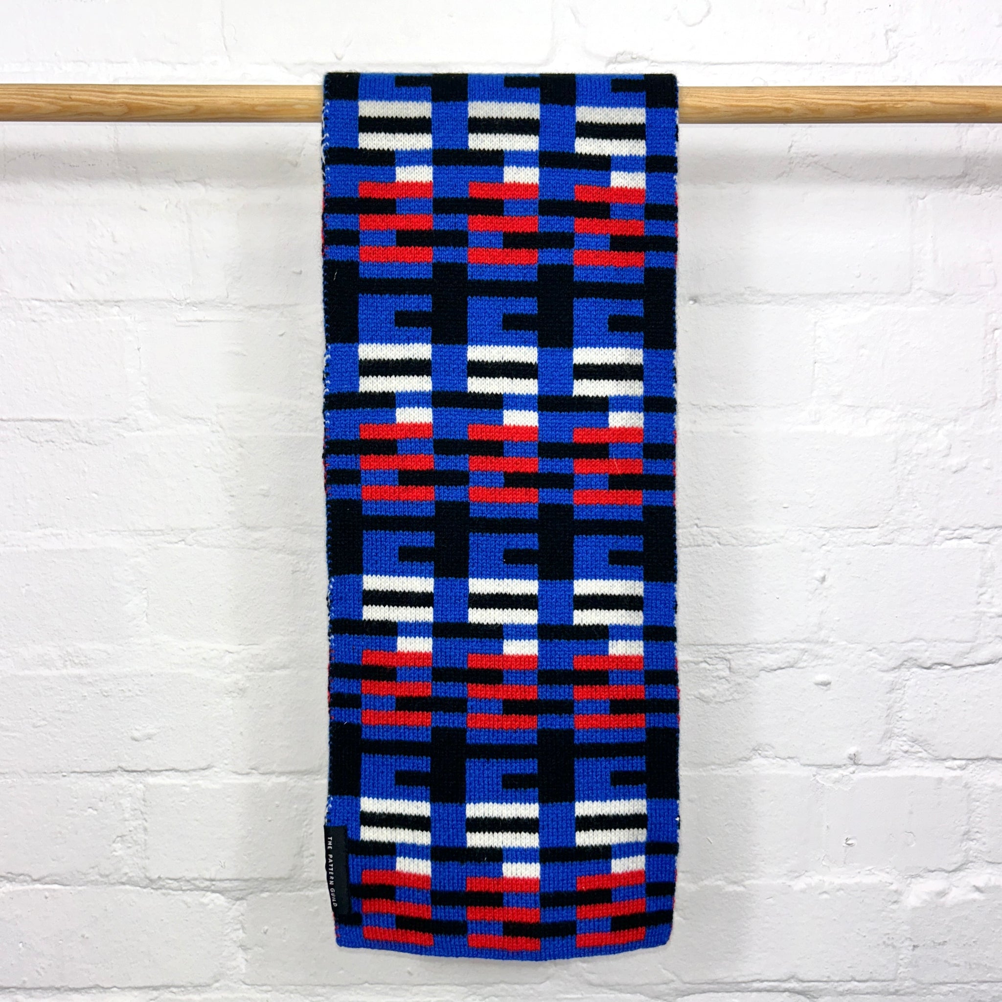 Anni Pattern Scarf Red and Blue