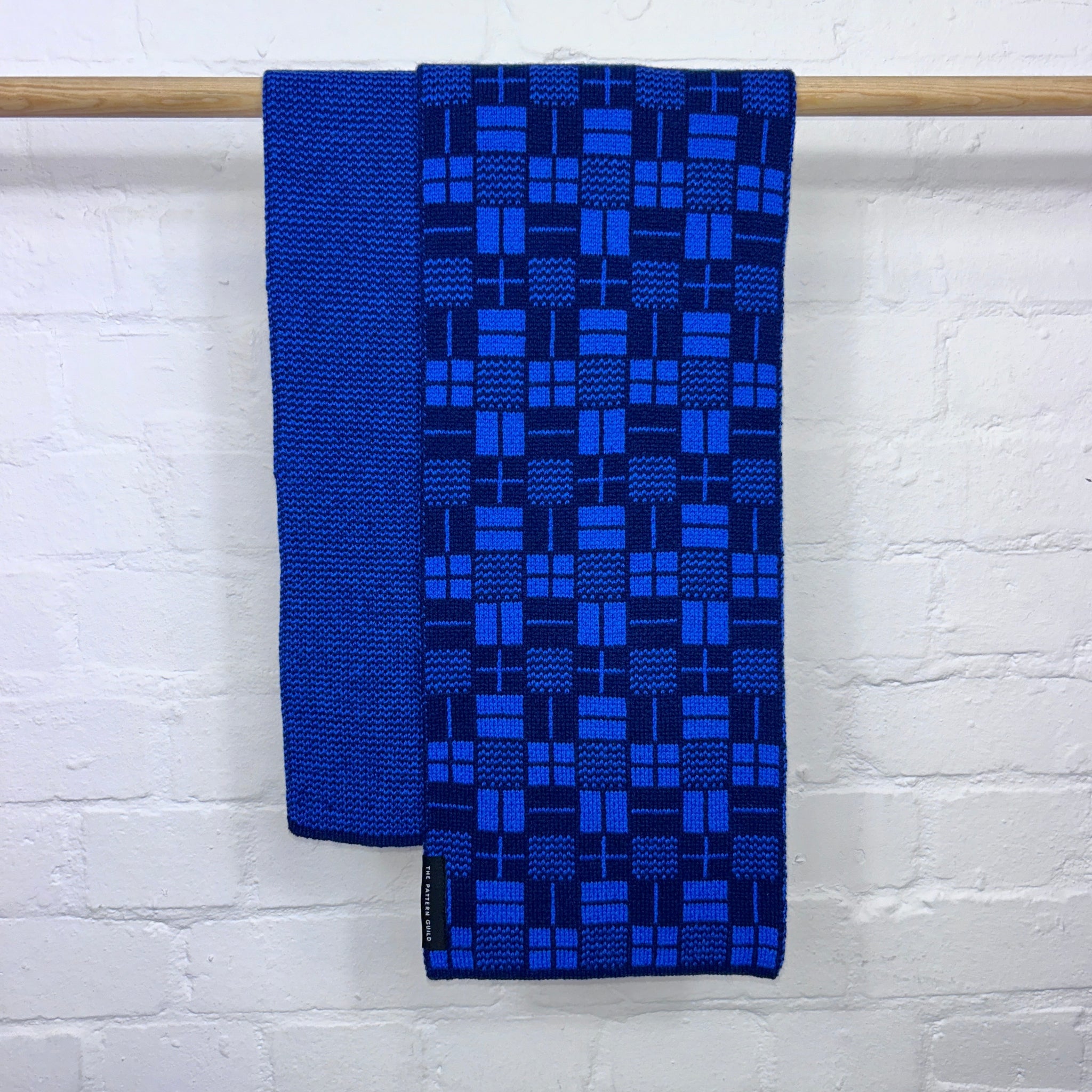 Binary Pattern Scarf Navy and Blue