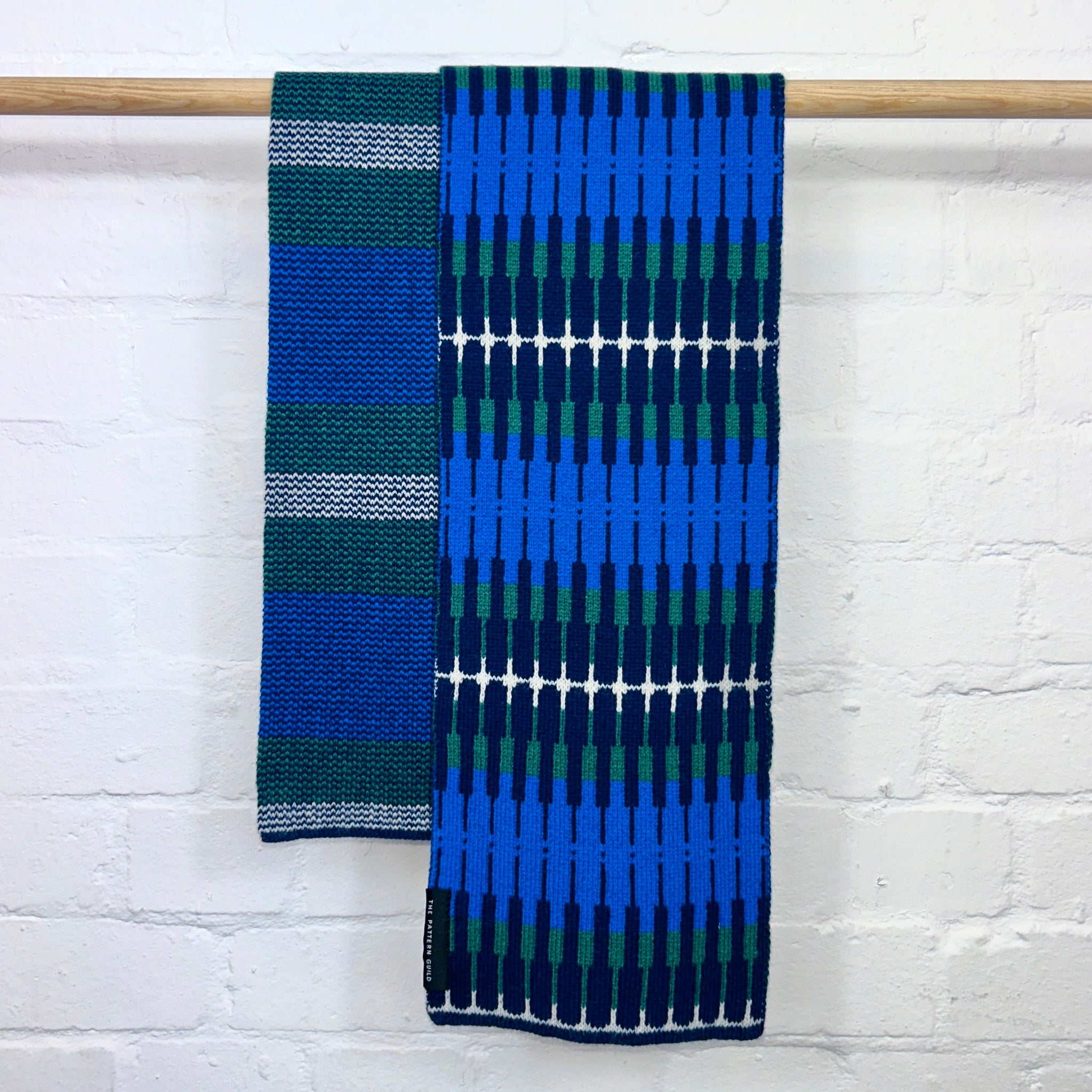 Anni Pattern Scarf Green and Blue