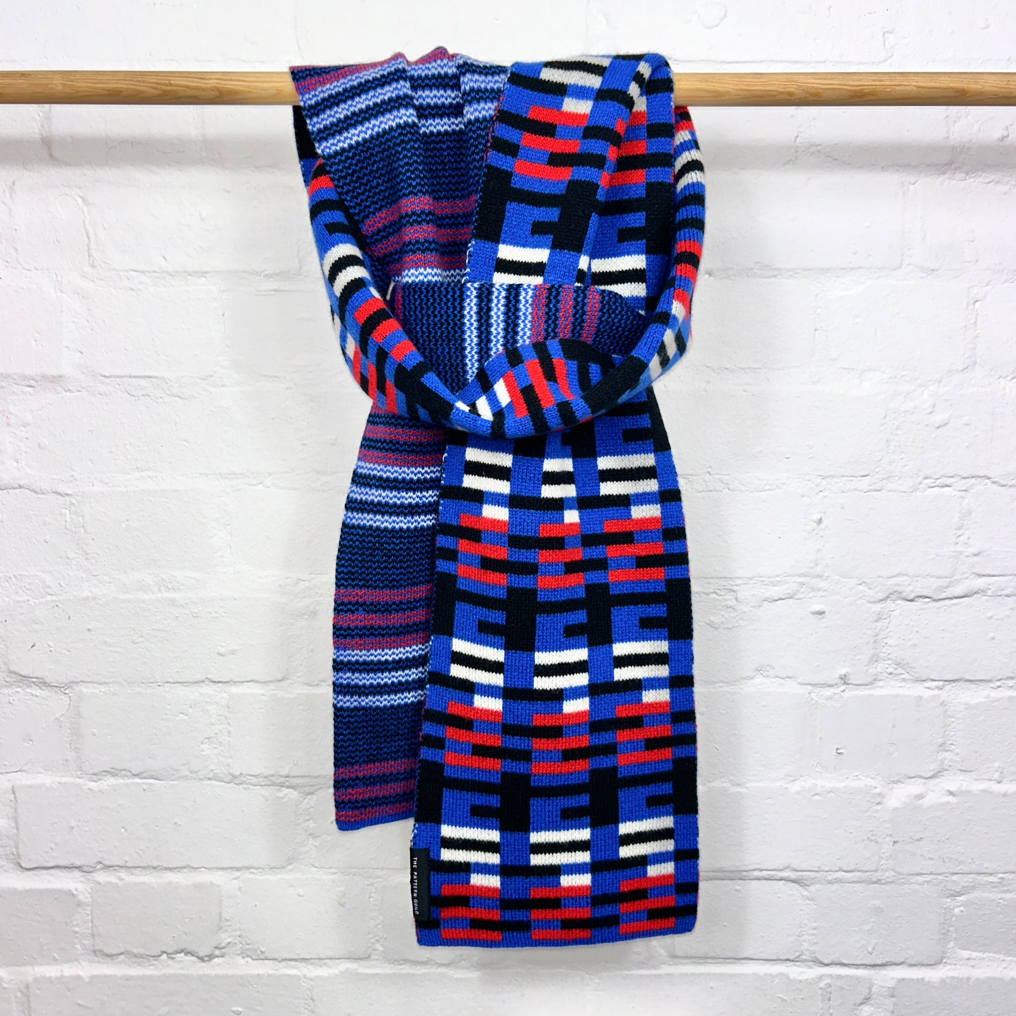 Anni Pattern Scarf Red and Blue