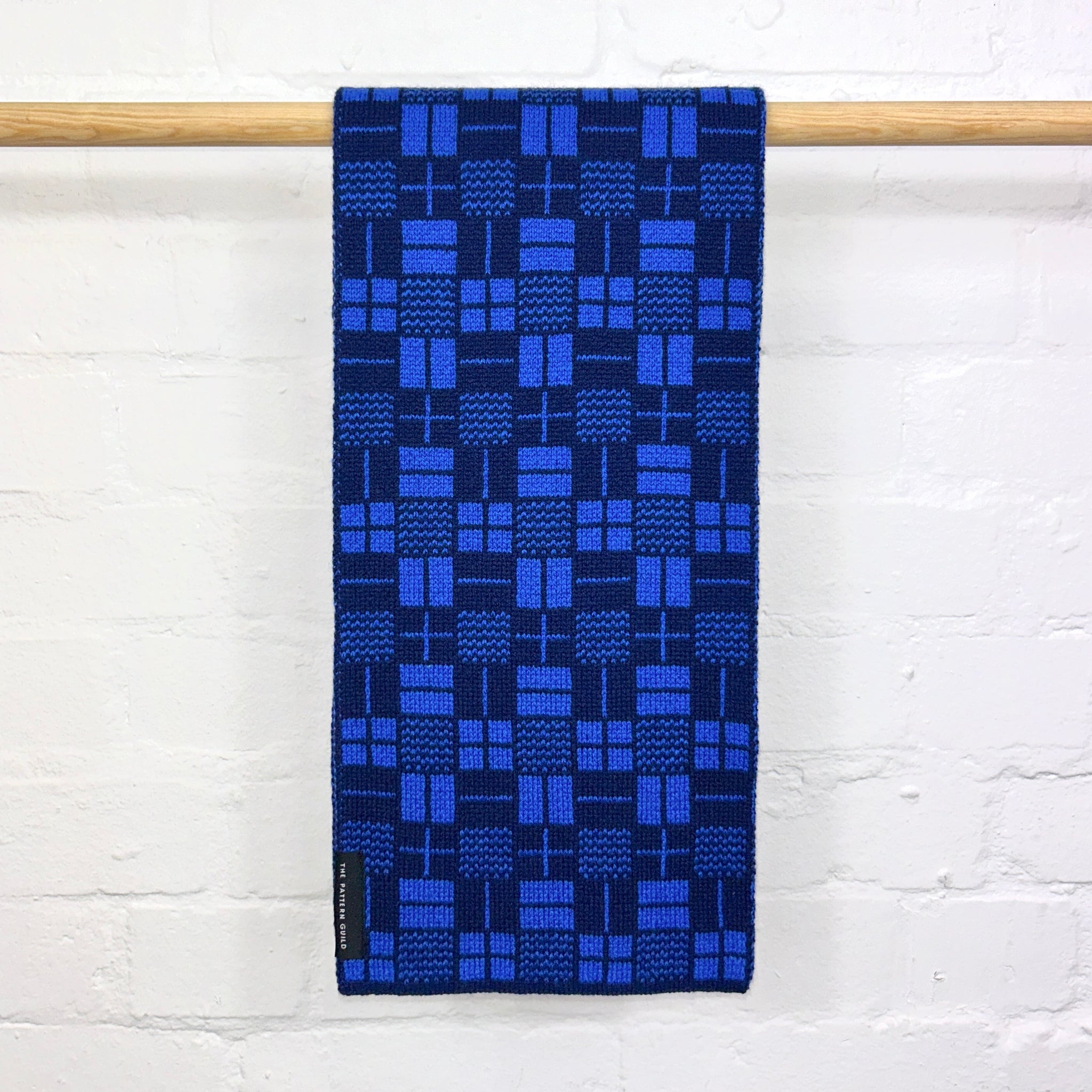 Binary Pattern Scarf Navy and Blue