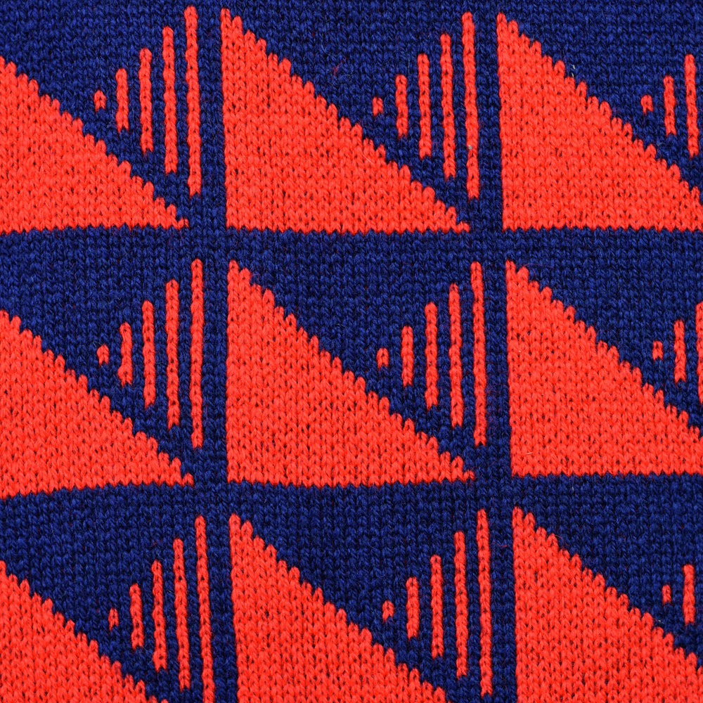 Pockets Pattern Scarf Red/Navy