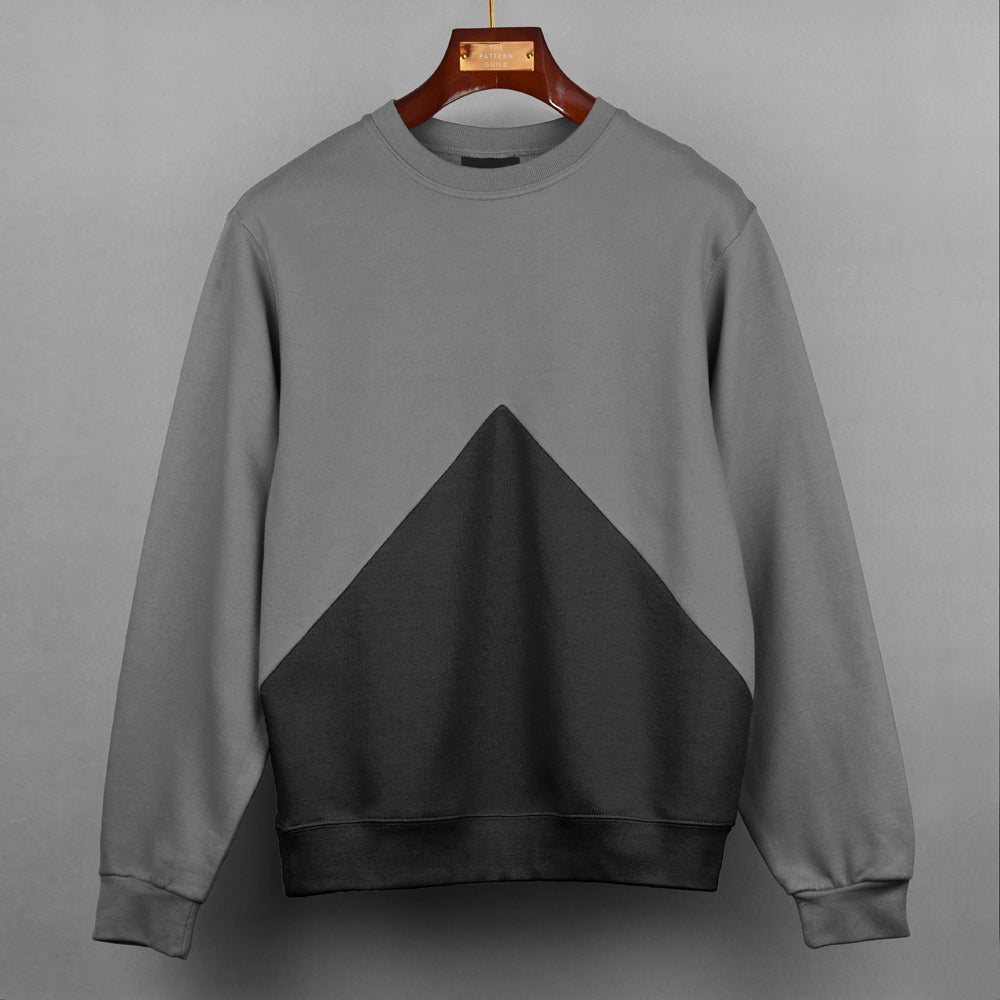 Triangle Panel Sweatshirt Grey With Black Panel