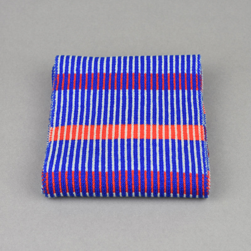 Stripes Pattern Scarf Red and Blue